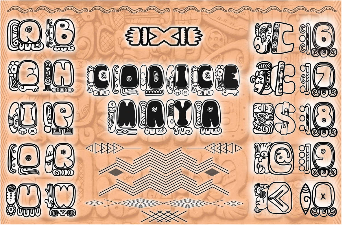 Fuente Tipográfica Homenaje a la escritura Mayas